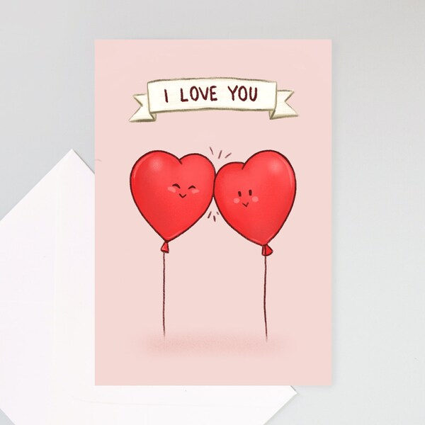 Cute Balloons love Card