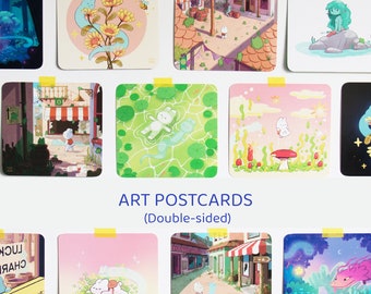 Double sided Postcards Foo Bun Comic - Illustration collectables art prints