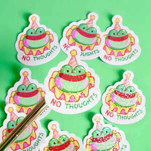 Frog Clown Sticker - Holographic - Clowncore - Creepy Cute Pastel Clowns for Halloween
