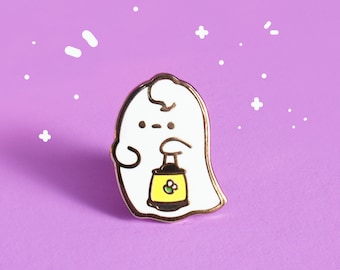 Niedlicher Geister-Pin – gruseliges Kawaii-Halloween-Emaille-Metallabzeichen – Pastel Goth