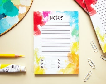 A6 Notepad - to do list - 50 pages Memo pad Stationery - gift for Artist Painter - grocery list