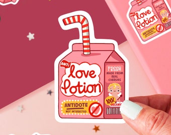 Love Potion Juice Box Sticker - Valentine's Day vinyl Die Cut sticker