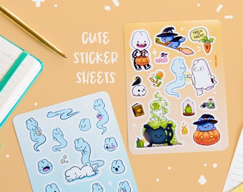 Cute Halloween Sticker sheets - Foo Bun Kawaii Planner Journal stickers