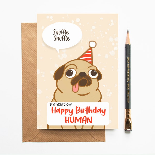 Pug Birthday Card - Happy Birthday - funny card - pug life