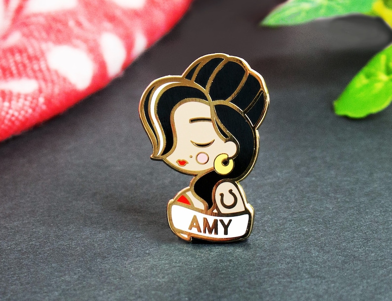 enamel pin of Amy Winehouse