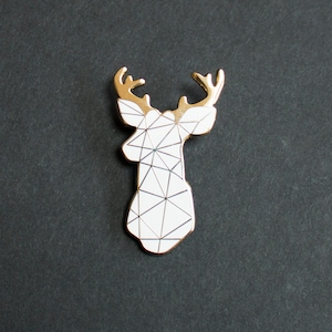 Stag enamel Pin Gift for wedding groomsmen Deer Pin Bachelor Stag Party Badge image 2