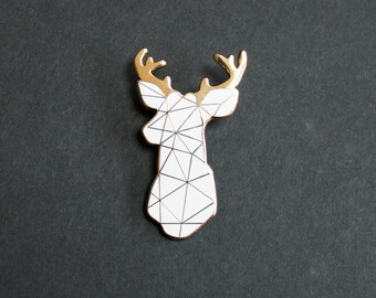 Deer Pin enamel Brooch Stag groomsmen Bachelor Party Badge Gift