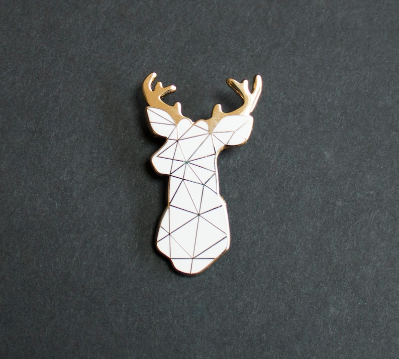 Stag enamel Pin Gift for wedding groomsmen Deer Pin Bachelor Stag Party Badge image 2