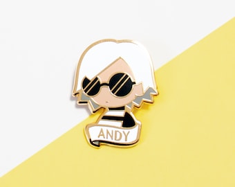 ANDY Warhol Brooch - enamel Pin Pop Art History Gift