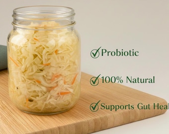 Choucroute traditionnelle | Russie/Royaume-Uni Europe de l'Est | Poivre noir Ail Chou fermenté probiotique, choucroute marinée durable