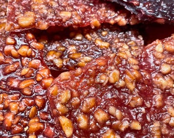 Vegane Traubenpestil | Walnuss gefüllte Fruchtrolle | Natürliches Fruchtleder ohne Zuckerzusatz | Handgemachtes Prepp Survival Food Lange Haltbarkeit
