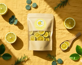 Rodajas de limón deshidratadas / Rodajas de limón orgánicas secas para cócteles y té / Adorno cítrico natural / Decoración de bebidas, repostería y manualidades rústicas