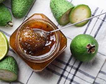 Mermelada de feijoa / Conserva de fruta exótica / Untable gourmet natural / Fruta rara / Sin aditivos / Mermelada de piña y guayaba