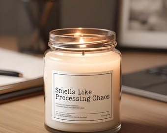 Riecht nach Chaos Kerze | hypothekenamt Humor | Gepfefferte Passionsfrucht | Kredit-Prozessor Geschenk