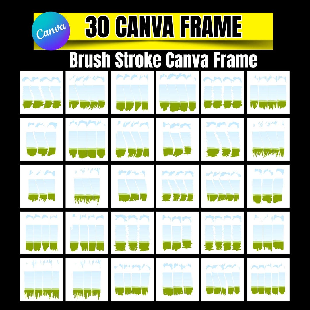 30 Brush Stroke Canva Frames: Editable Template (digital Download) - Etsy