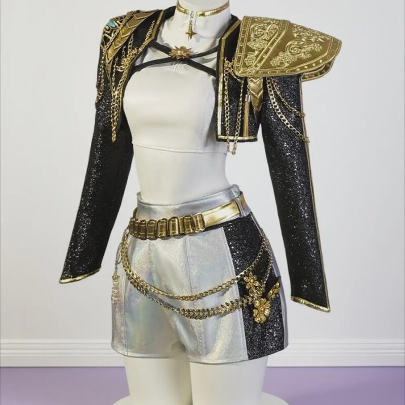 Costume Cosplay Chasseur De Démons Pour Fille - Haut Et Short, Tailles 4-12 Ans | Pour Halloween, Fête, Spectacle