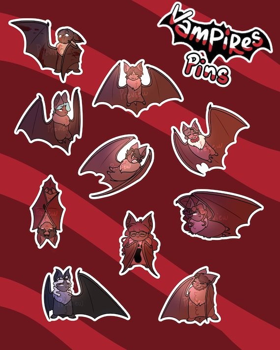 Vampires SMP 1.5" Acrylic Bat Pins !!PRE-ORDERS!!
