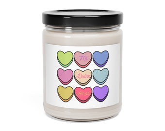 Mi Dulce Amor - Candy Hearts Valentine's Day Scented Soy Candle, 9oz