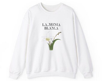 La Monja Blanca (White Nun Orchid) National Flower Heavy Blend™ Crewneck Sweatshirt