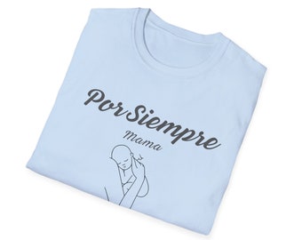 Por Siempre Mama Dainty Design for New Mom and Forever Moms - in White and Baby Blue