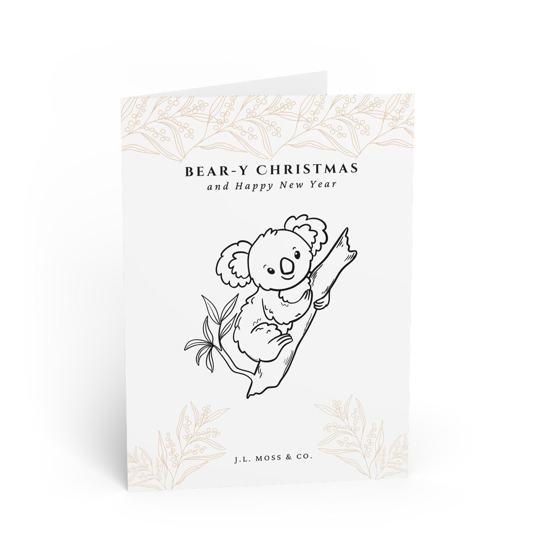 Cute Koala Bear Festive Greeting Card - Unique Holiday Gift Postcard - Etsy
