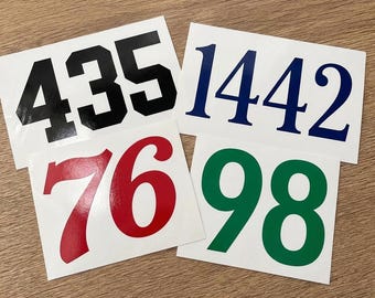 Custom Vinyl Number Decal Personalized Numbers Sticker Choose Size & Color