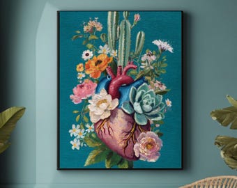 Luxurious Anatomical Heart Canvas