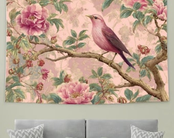 Luxurious Chinese Rose Bird Tapestry