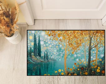 Luxurious Klimt-Inspired Floor Mat