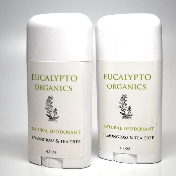 Organic & Natural Deodorant   Lemongrass and Tea Tree Aluminum Free