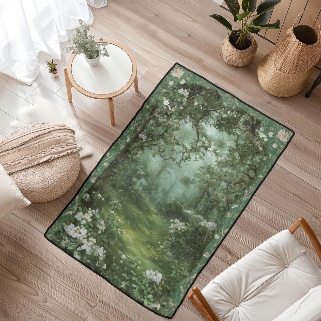 Foresty Rug Enchanted Forest Rug, Fairycore Decor Area Rug, Cottagecore Aesthetic ...