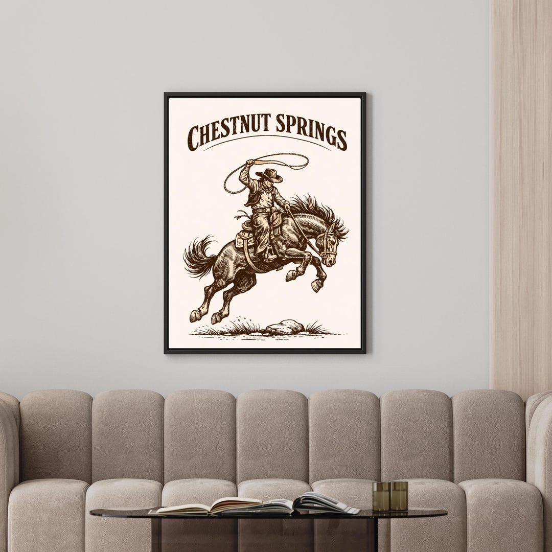 Chestnut Springs Cowboy Printable Art File PNG Bookish Western Wall ...