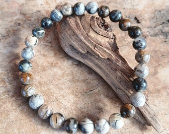 Silver Leaf Jasper Bracelet