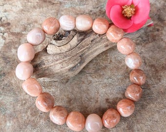 Peach Moonstone Bracelet
