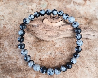 Snowflake Obsidian Bracelet