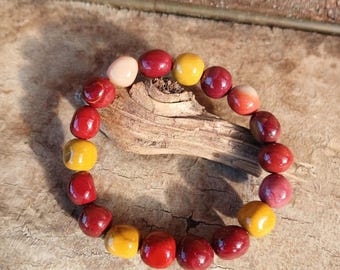 Mookaite Jasper Nugget Bracelet: Earthy Australian Gemstone Jewelry