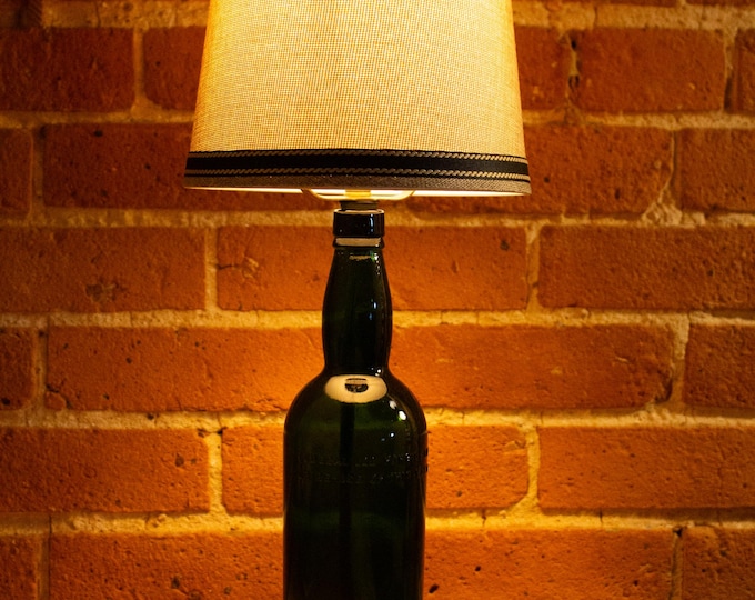 Vintage Berry Bros & Rudd Bottle Lamp | Upcycled Green Glass Table Lamp | London Spirits Decor | Handmade Lighting
