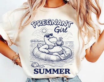 Camiseta de verano para embarazadas, camiseta vintage de verano con estampado de ganso, ropa de fiesta de verano, camiseta de playa y piscina.