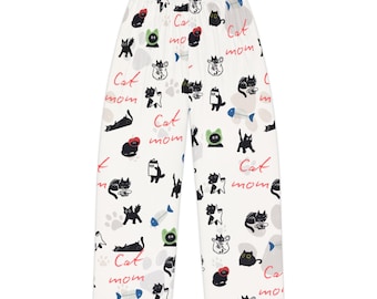 Cat Mom Womens Pajama Pant | Polyester Sleepwear for Women | Unisex Sleepwear, Cat Mama, Gift For Cat Mom, Cat Lover