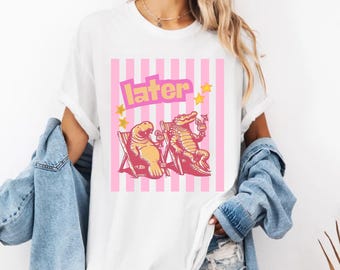 Camiseta Later Gator, Camiseta divertida de cocodrilo, Camiseta After While de cocodrilo, Camiseta de playa, Camiseta gráfica de verano costera, Camiseta preppy de vacaciones