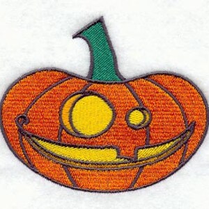 Grinning Jack o Lantern Embroidered Waffle Weave Hand/Dish Towel image 1