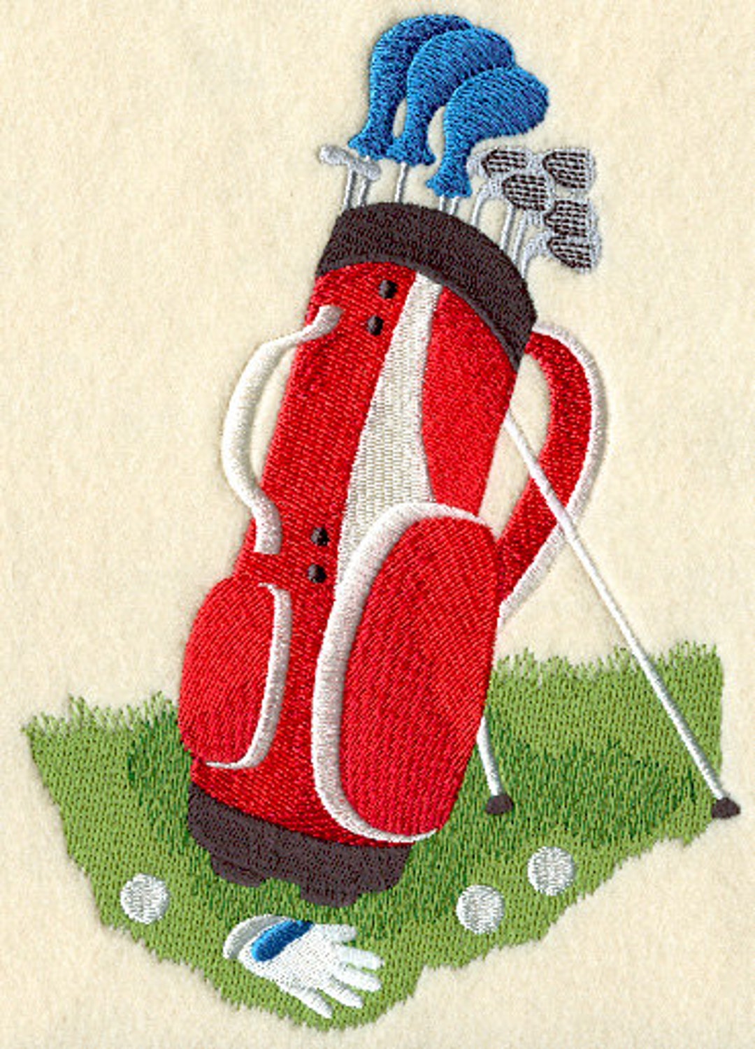 Golf Bag Embroidered Waffle Weave Hand/dish Towel Etsy