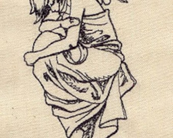 Tortured Angel Embroidered Waffle Weave Hand/Dish Towel