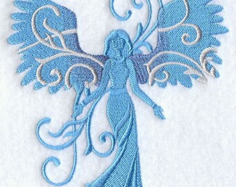 Filigree Angel C Embroidered Waffle Weave Hand/Dish Towel