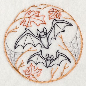 Boo-Tiful Bats Embroidered Waffle Weave Hand/Dish Towel image 1