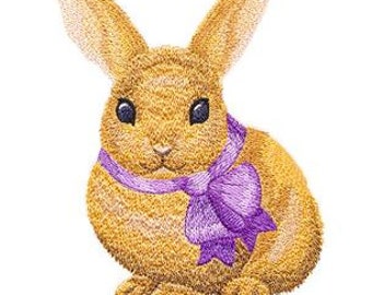 Hoppy Little Bunny Rabbit Embroidered Waffle Weave Towel