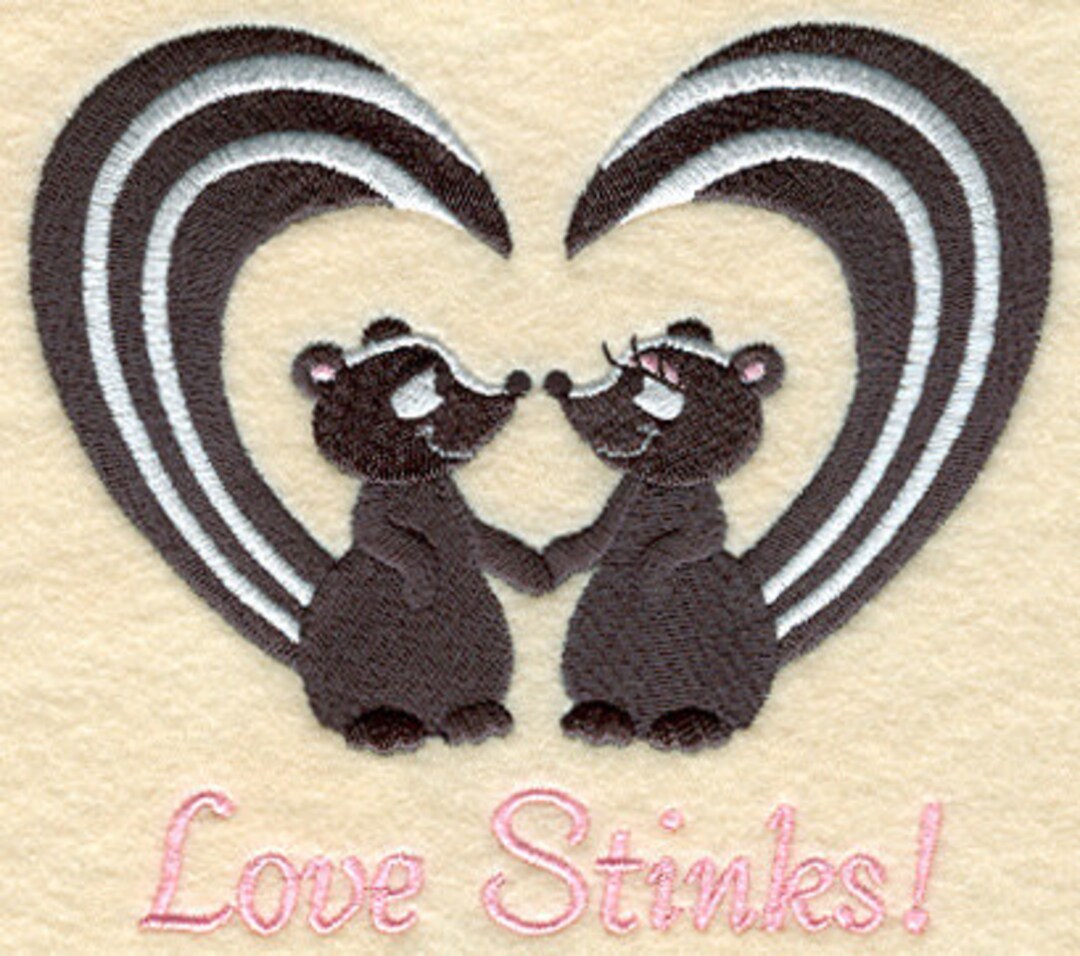 Love Stinks Embroidered Waffle Weave Hand/dish Towel Etsy