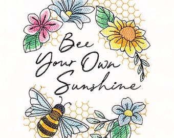 Bee Your Own Sunshine Embroidered Waffle Weave Hand/Dish Towel