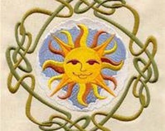 Celtic Wheel of the Year - Litha Embroidered Waffle Weave Hand/Dish Towel