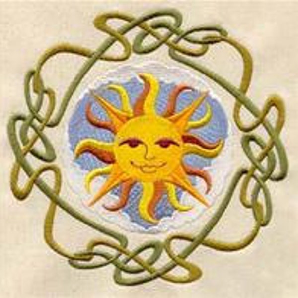 Celtic Wheel of the Year - Litha Embroidered Waffle Weave Hand/Dish Towel